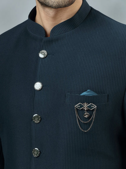 Green Solid Jodhpuri Suit | JadeBlue