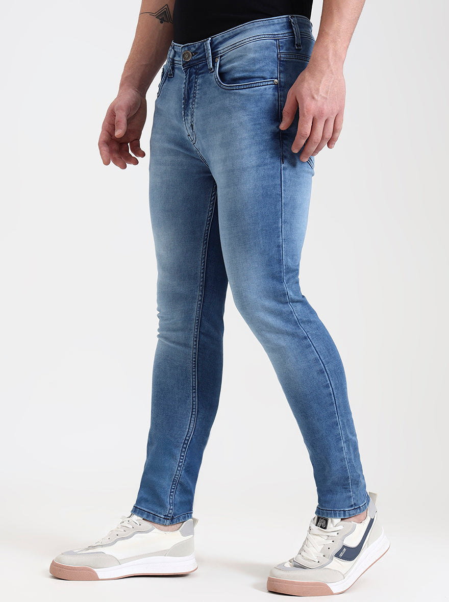 Nebula Blue Washed Rider Fit Jeans | JadeBlue
