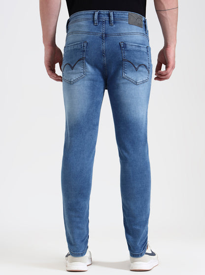 Nebula Blue Washed Rider Fit Jeans | JadeBlue
