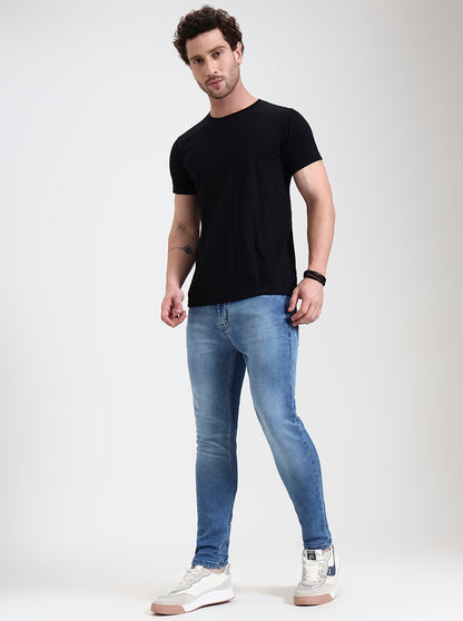 Nebula Blue Washed Rider Fit Jeans | JadeBlue