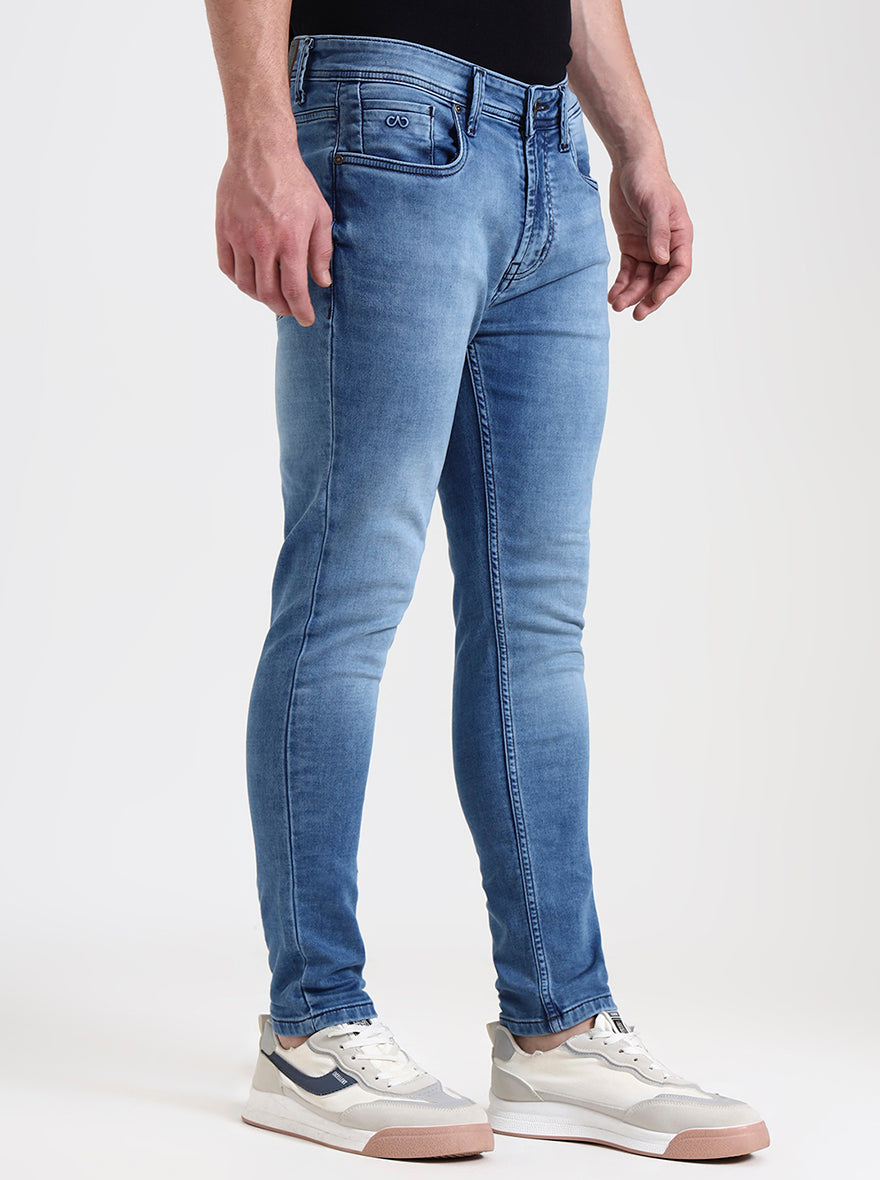 Nebula Blue Washed Rider Fit Jeans | JadeBlue
