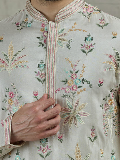 Cream Embroidered Kurta Pajama | TULA
