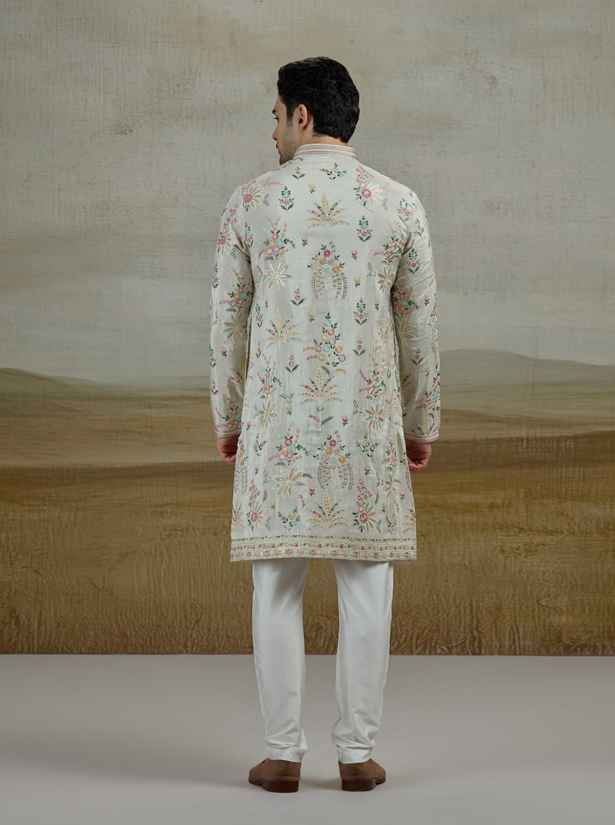 Cream Embroidered Kurta Pajama | TULA