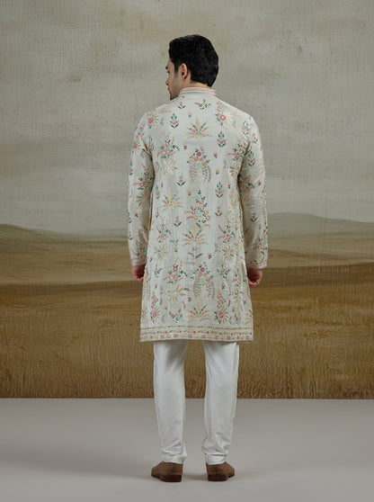 Cream Embroidered Kurta Pajama | TULA