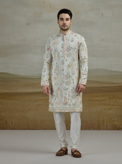 Cream Embroidered Kurta Pajama | TULA