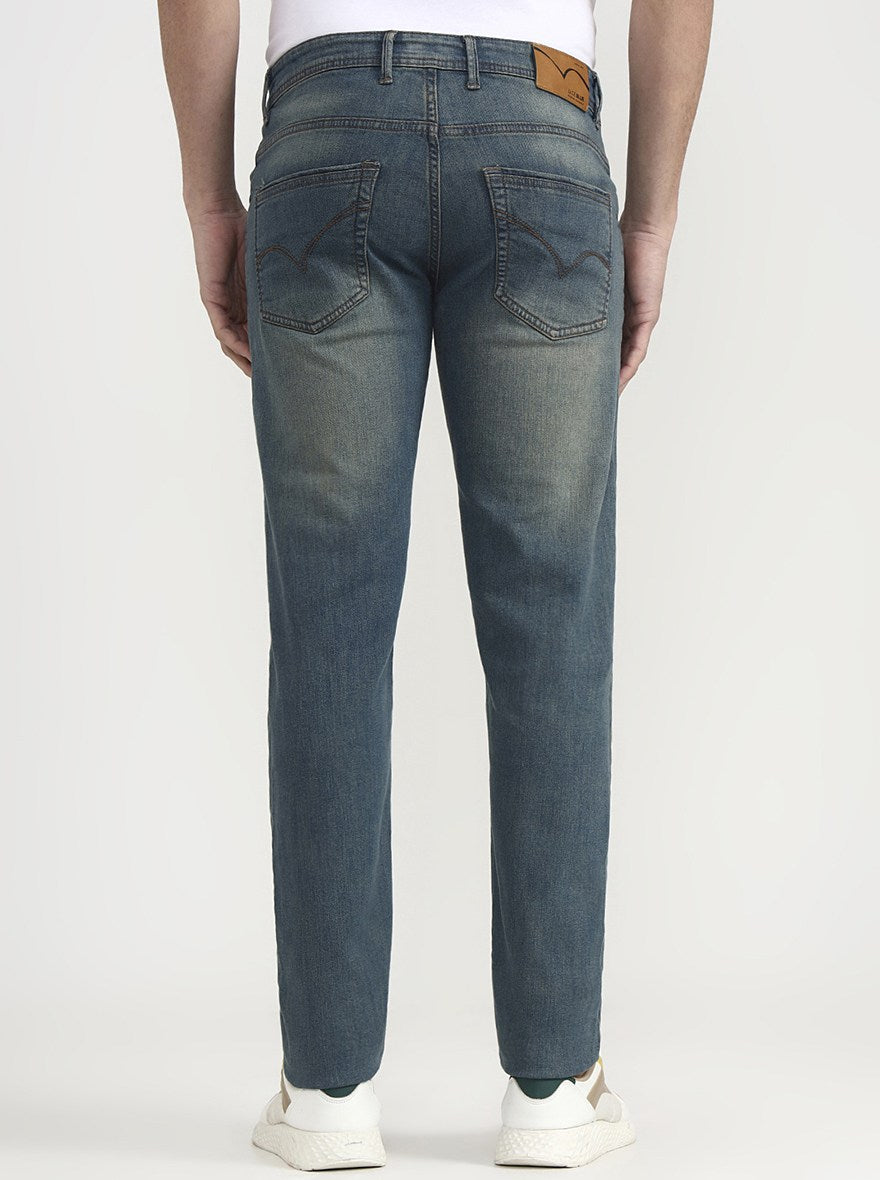 Tinted Vintage Blue Washed Slim Fit Jeans | JadeBlue