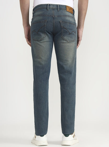 Tinted Vintage Blue Washed Slim Fit Jeans | JadeBlue