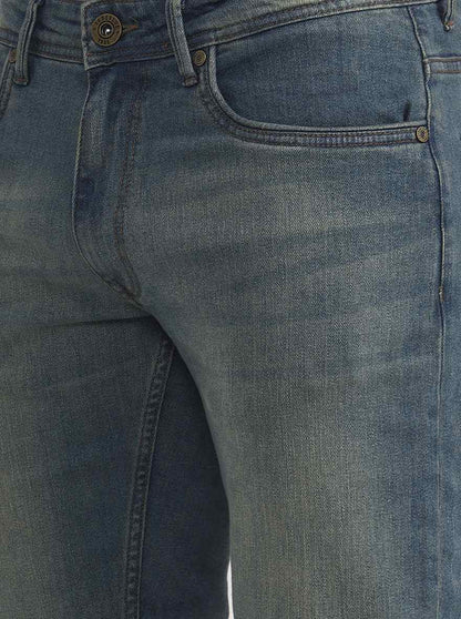 Tinted Vintage Blue Washed Slim Fit Jeans | JadeBlue