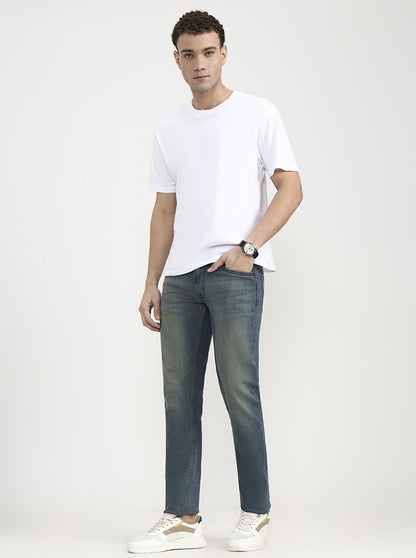 Tinted Vintage Blue Washed Slim Fit Jeans | JadeBlue