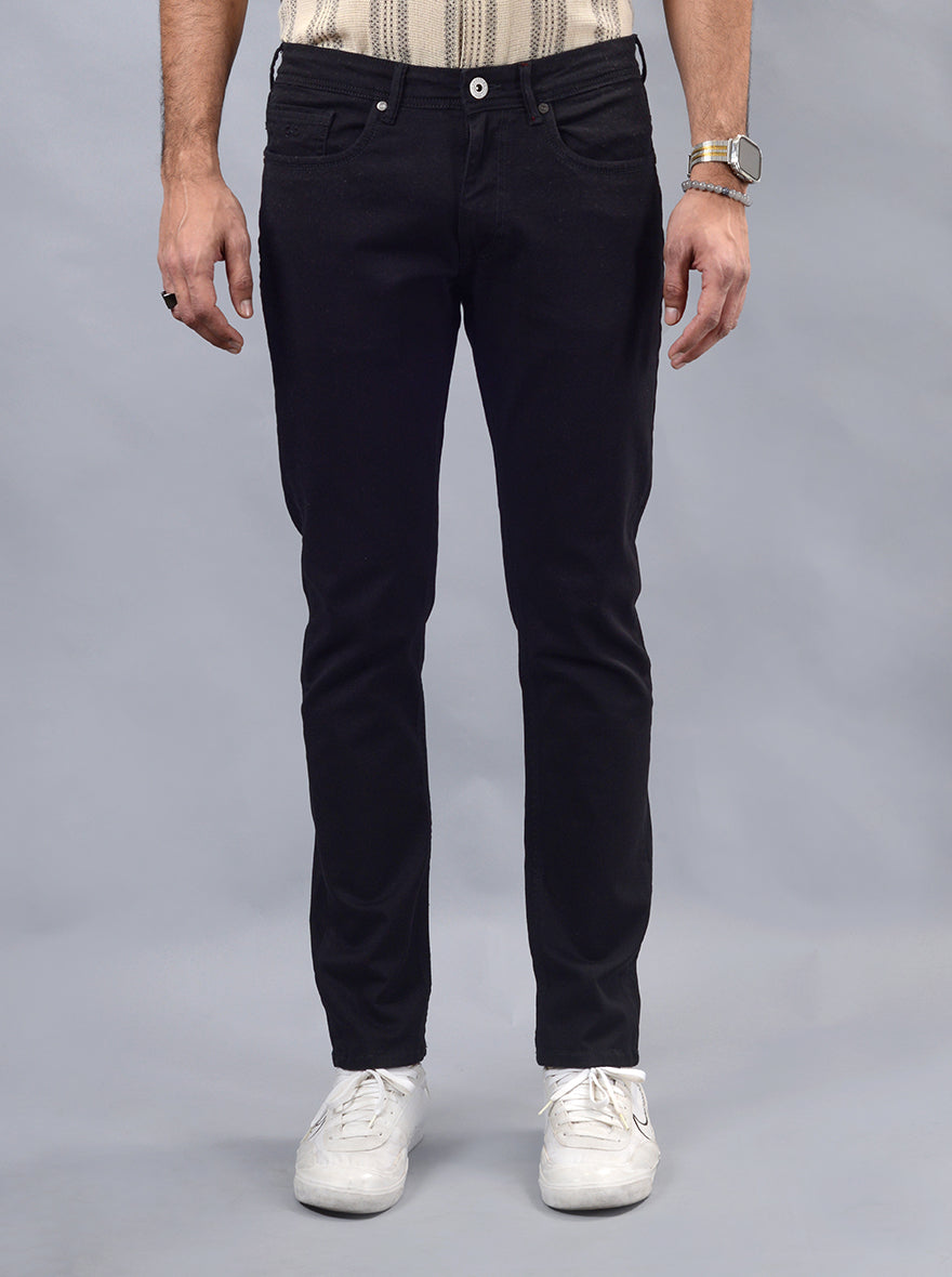 Jet Black Washed Slim Fit Jeans | JadeBlue