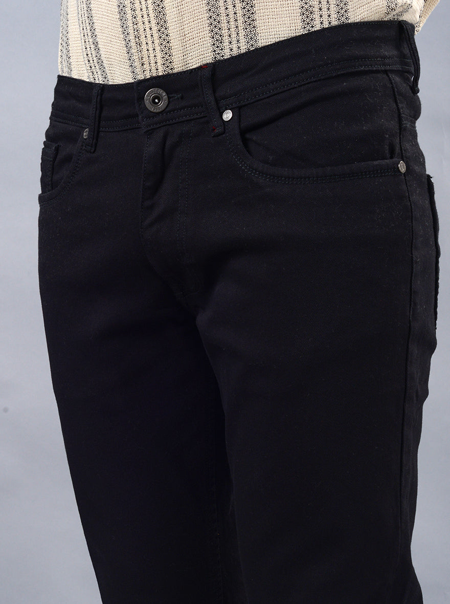 Jet Black Washed Slim Fit Jeans | JadeBlue
