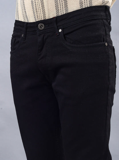 Jet Black Washed Slim Fit Jeans | JadeBlue