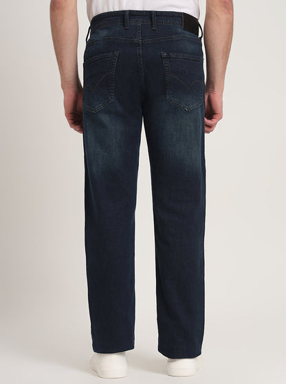 Dark Blue Washed Straight Fit Jeans | JadeBlue