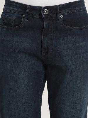 Dark Blue Washed Straight Fit Jeans | JadeBlue