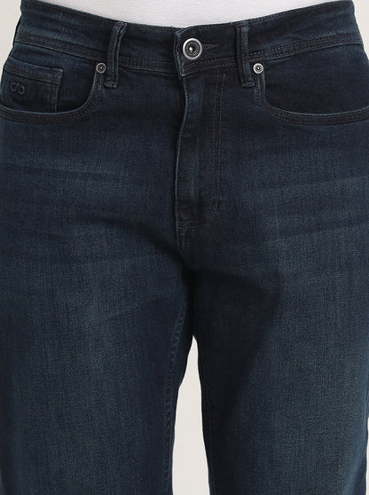 Dark Blue Washed Straight Fit Jeans | JadeBlue