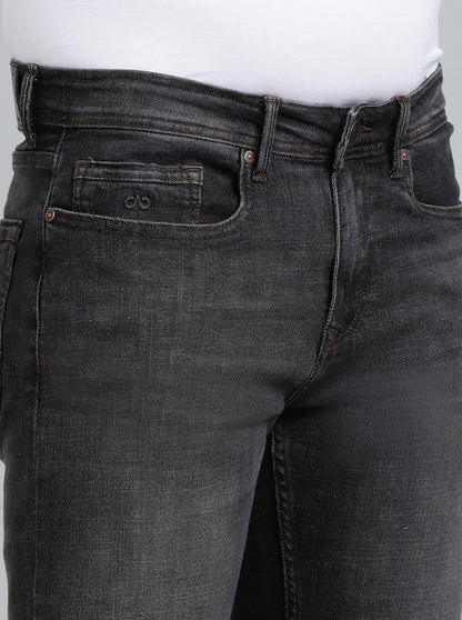 Dark Grey Washed Straight Fit Jeans | JadeBlue