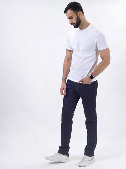 Raw Blue Washed Straight Fit Jeans | JadeBlue