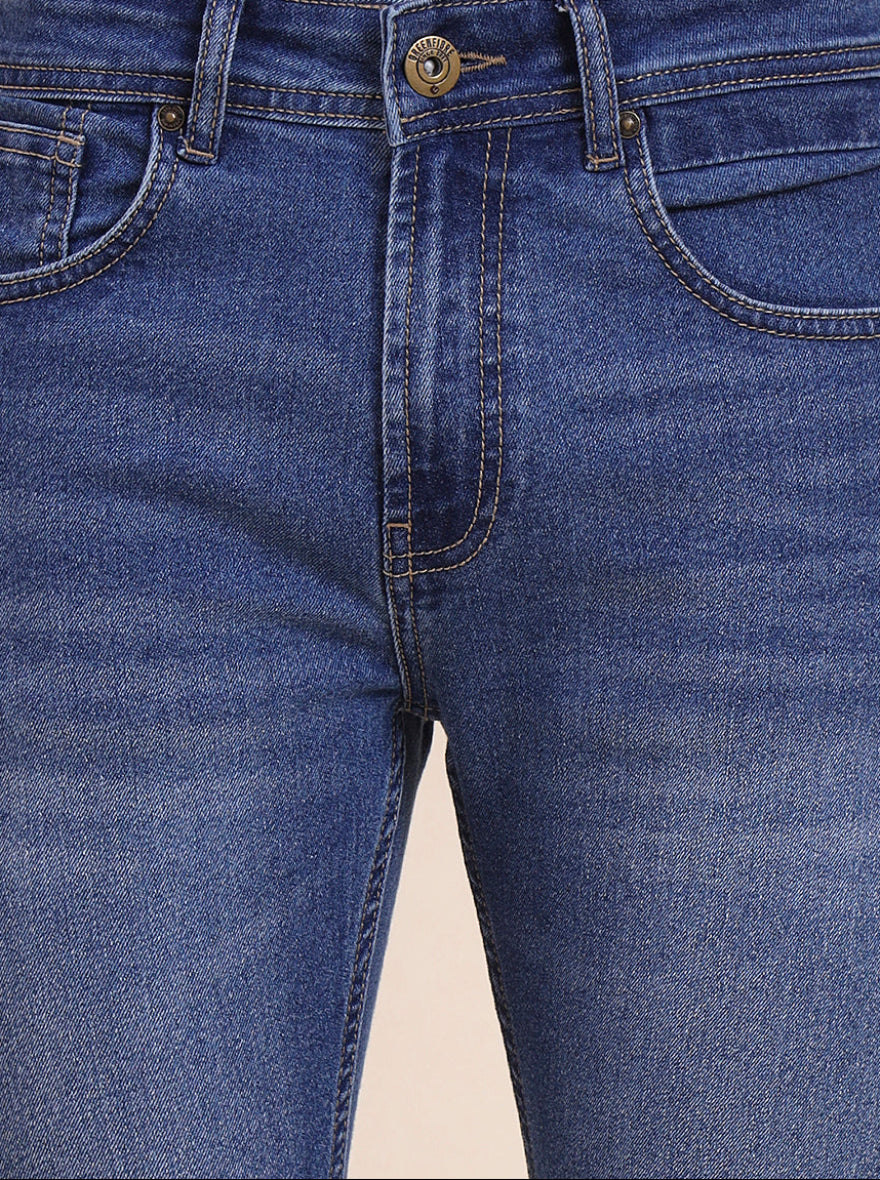 Mid Blue Washed Urban Fit Jeans | Greenfibre