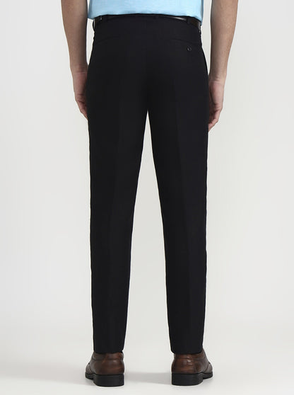 Black Solid Slim Fit Formal Trouser | JB Studio