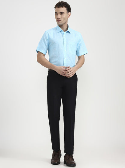 Black Solid Slim Fit Formal Trouser | JB Studio