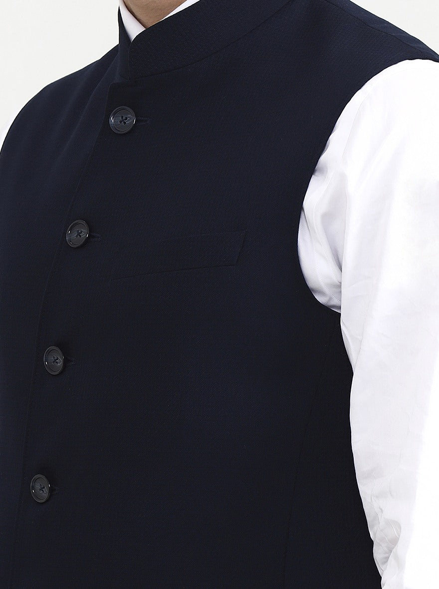 Navy Blue Solid  Modi Jacket | JadeBlue