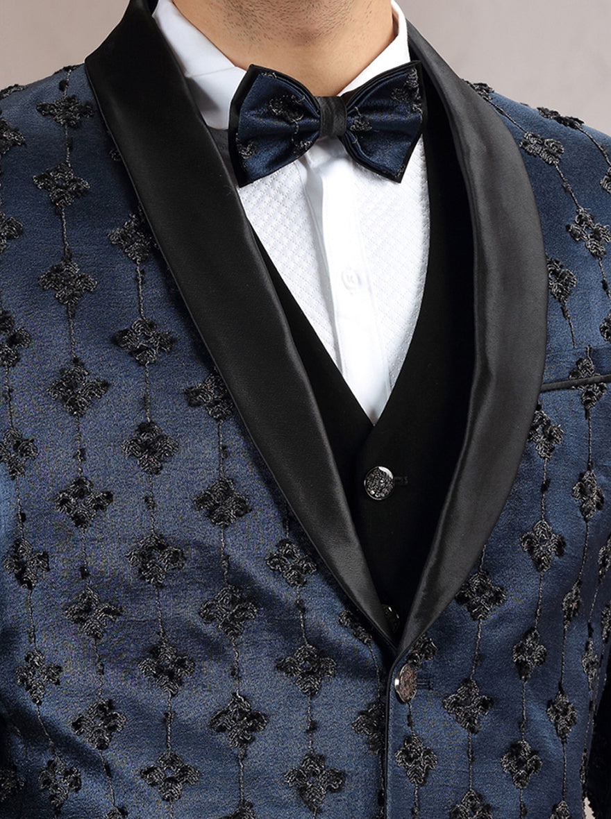 Blue Embroidered Suit | JadeBlue