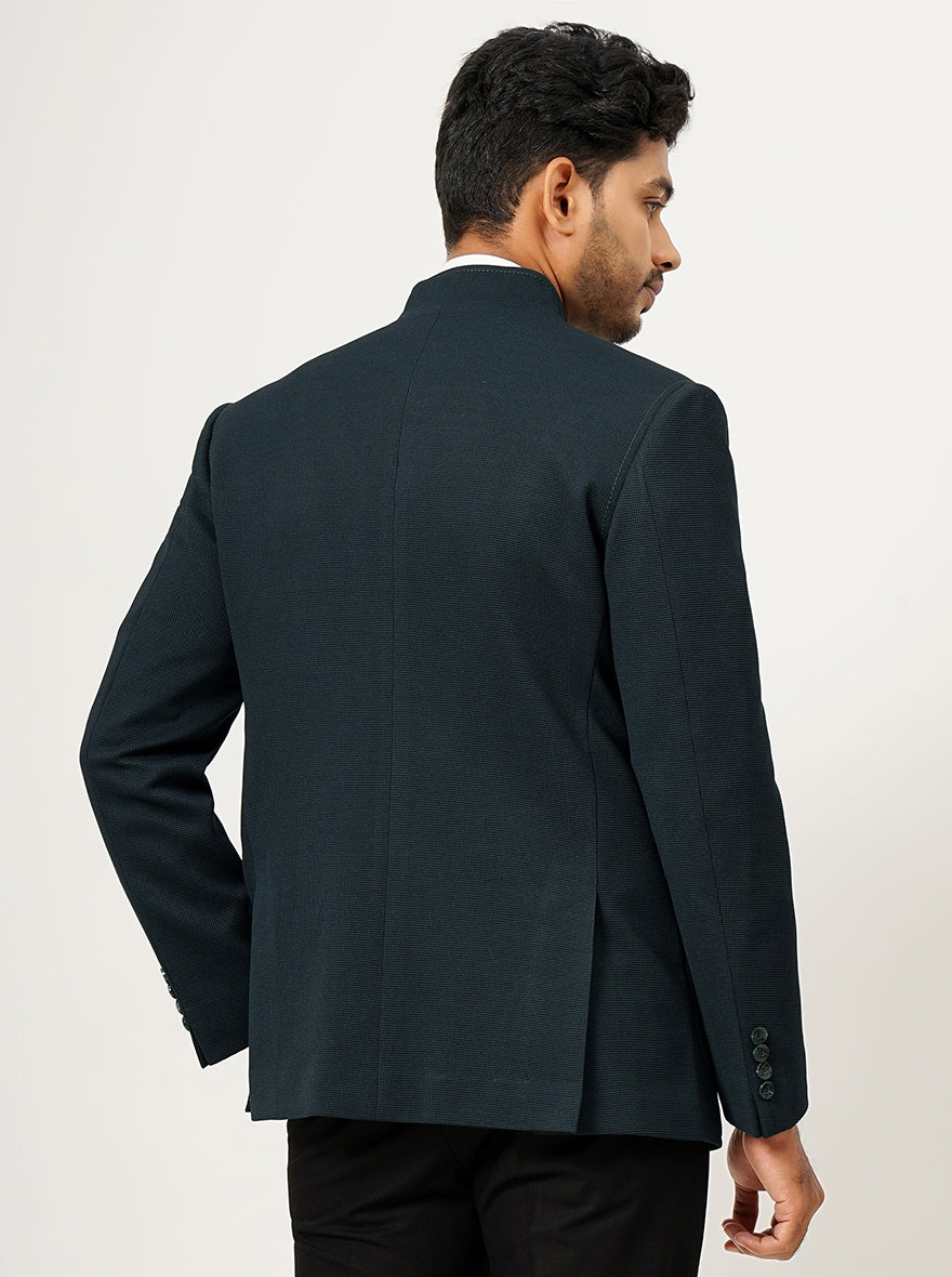Green Solid Slim Fit Blazer | JB Studio
