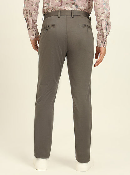 Grey Printed Uno Fit Casual Trouser | JadeBlue