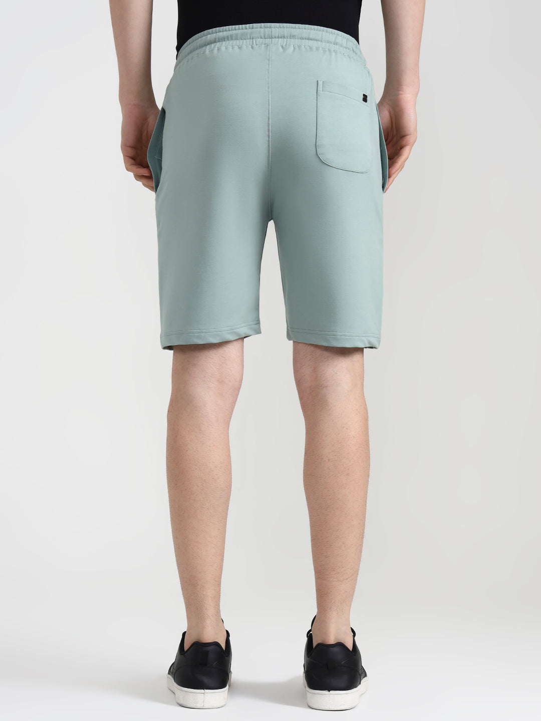 Subtle Green Solid Slim Fit Shorts | JadeBlue