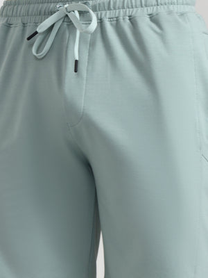 Subtle Green Solid Slim Fit Shorts | JadeBlue