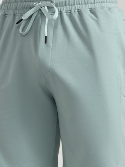 Subtle Green Solid Slim Fit Shorts | JadeBlue