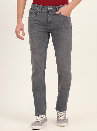 Mid Grey Washed Narrow Fit Jeans | Greenfibre