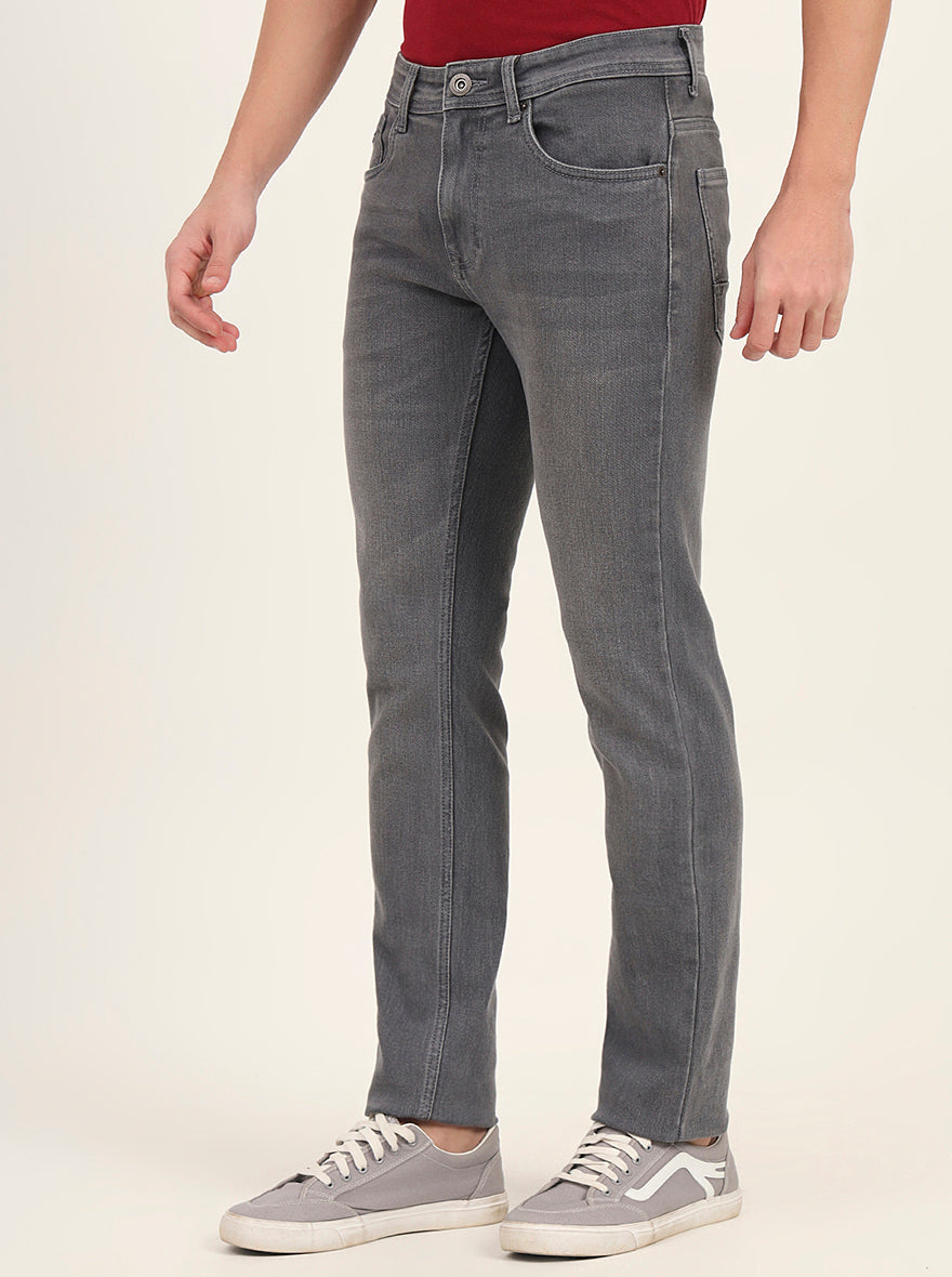 Mid Grey Washed Narrow Fit Jeans | Greenfibre