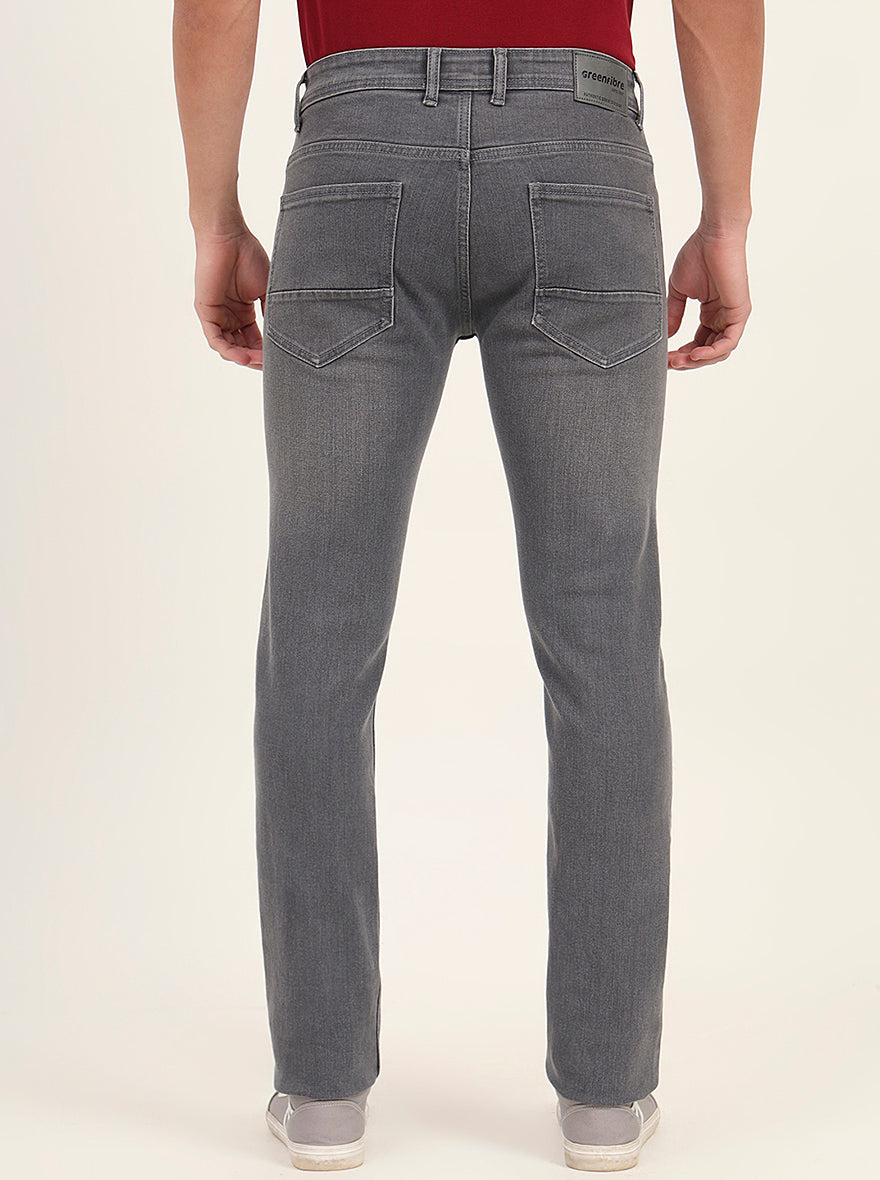 Mid Grey Washed Narrow Fit Jeans | Greenfibre