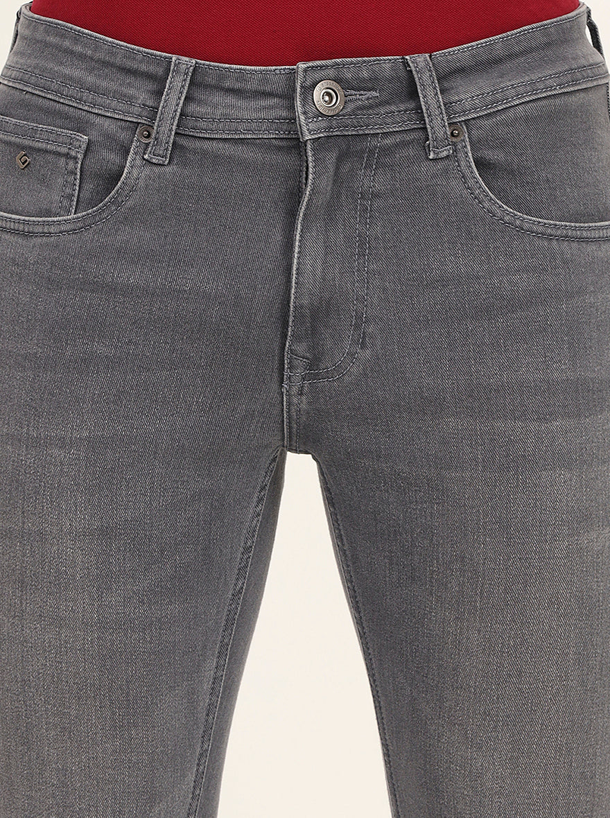 Mid Grey Washed Narrow Fit Jeans | Greenfibre