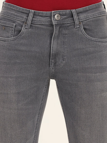 Mid Grey Washed Narrow Fit Jeans | Greenfibre