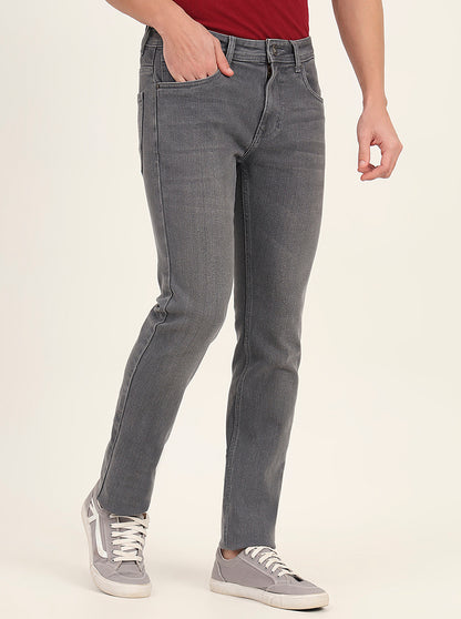 Mid Grey Washed Narrow Fit Jeans | Greenfibre