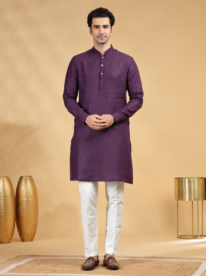 Purple Solid Kurta Pajama | TULA