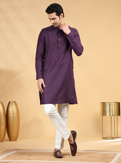 Purple Solid Kurta Pajama | TULA