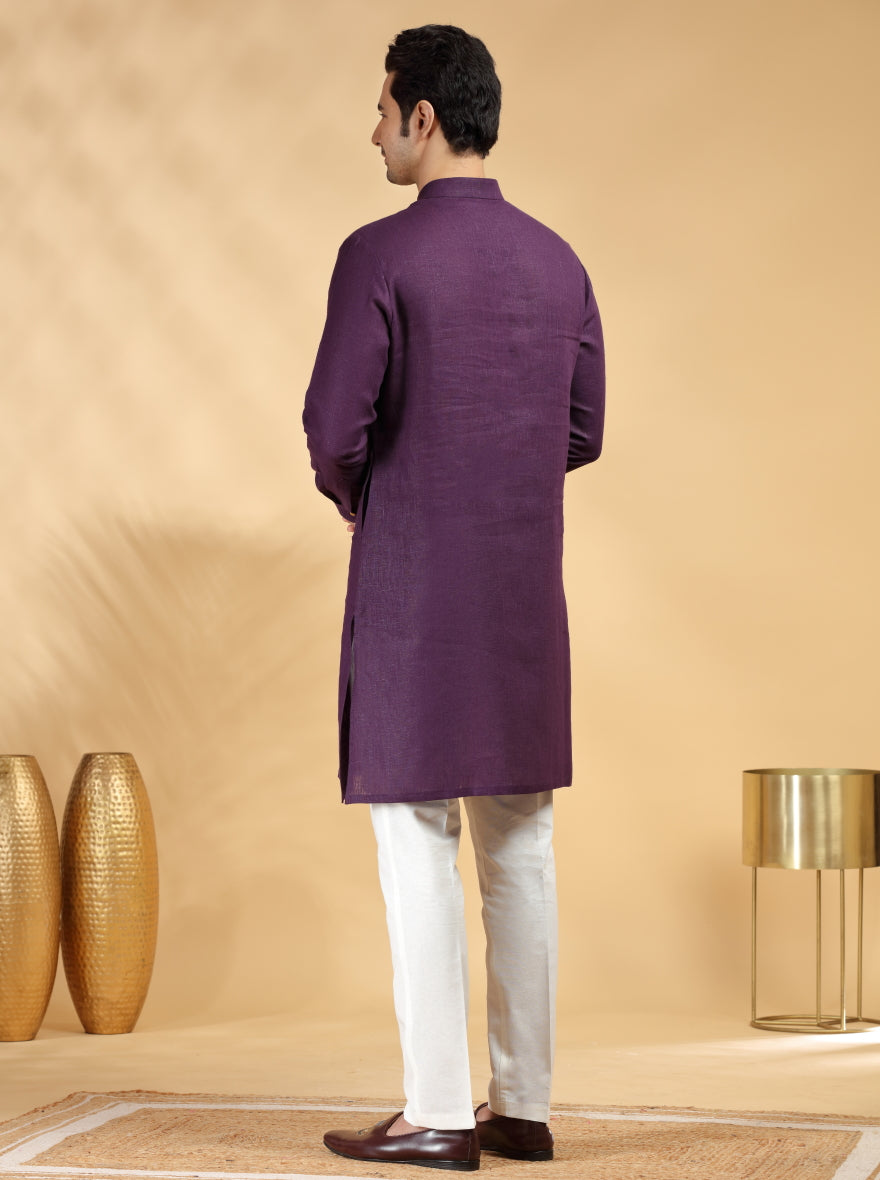 Purple Solid Kurta Pajama | TULA