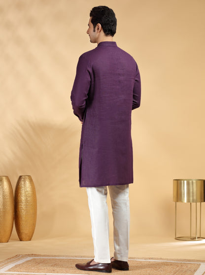 Purple Solid Kurta Pajama | TULA