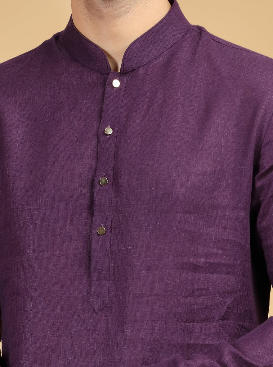 Purple Solid Kurta Pajama | TULA
