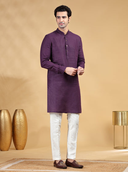 Purple Solid Kurta Pajama | TULA
