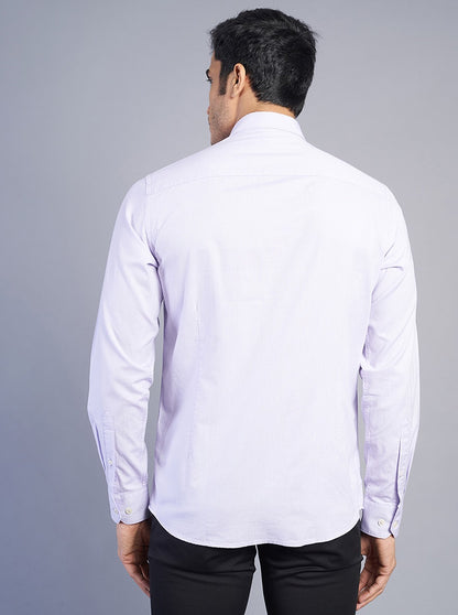 Purple Solid Slim Fit Semi Casual Shirt | JadeBlue