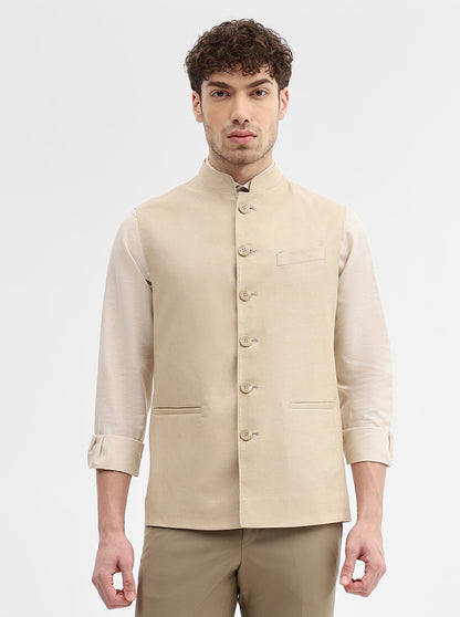 Khaki Solid Regular Fit Modi Jacket | JadeBlue