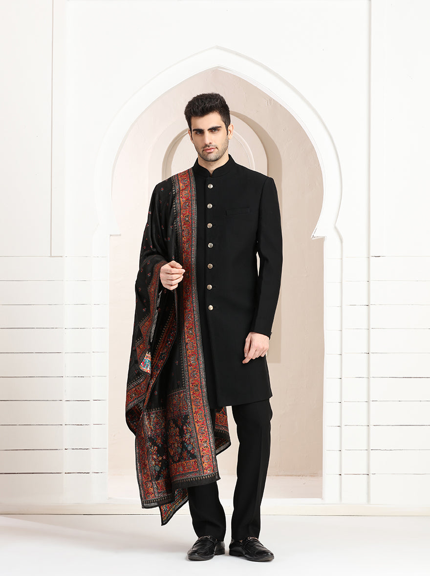 Black Solid Indowestern | TULA