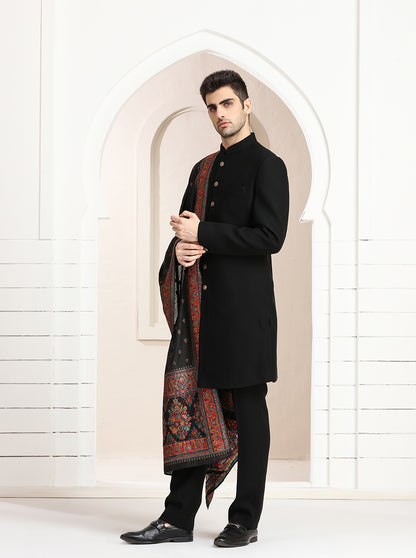 Black Solid Indowestern | TULA