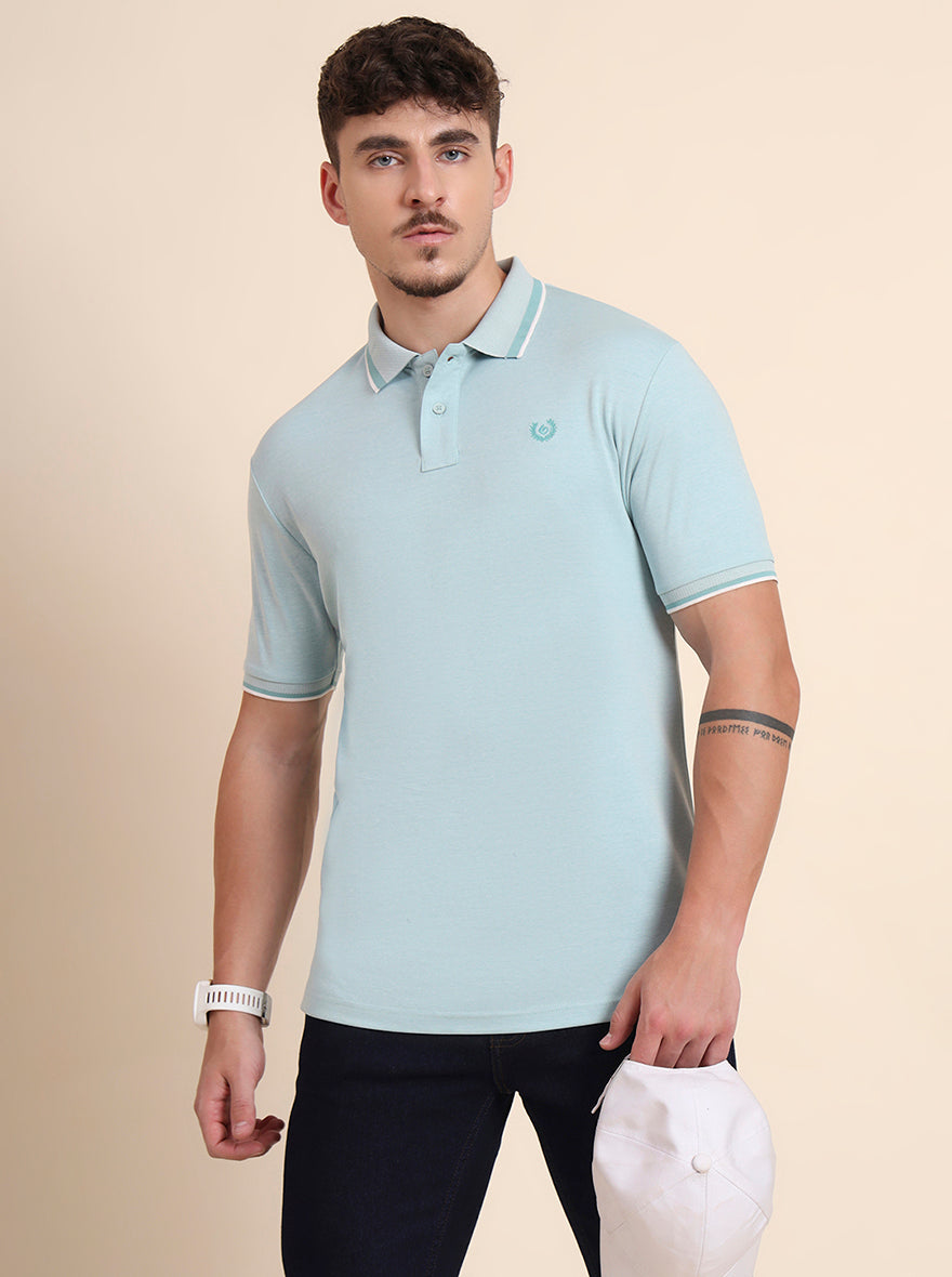 Jadeblue Greenfibre Polo Shirts Online Shopping Green Printed Slim