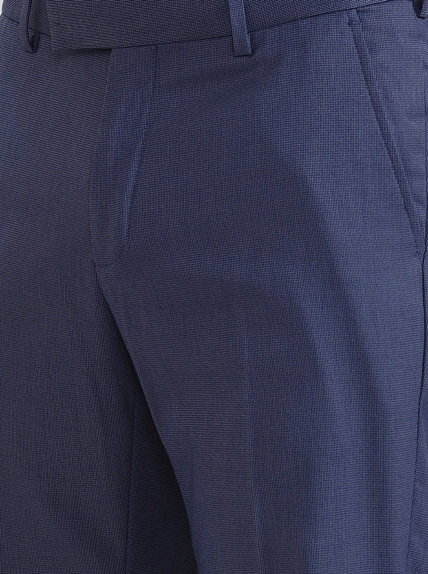 Royal Blue Solid Slim Fit Formal Trouser | JadeBlue Youth
