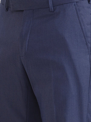 Royal Blue Solid Slim Fit Formal Trouser | JadeBlue Youth